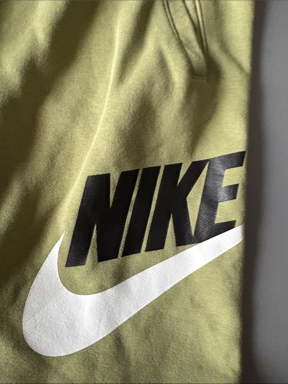 Nike Kids Light Olive/Tan Fleece Shorts with Bold Logo